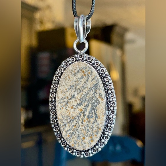 Brown German Dendritic Agate Pendant 2 1/4” - Picture 6 of 6